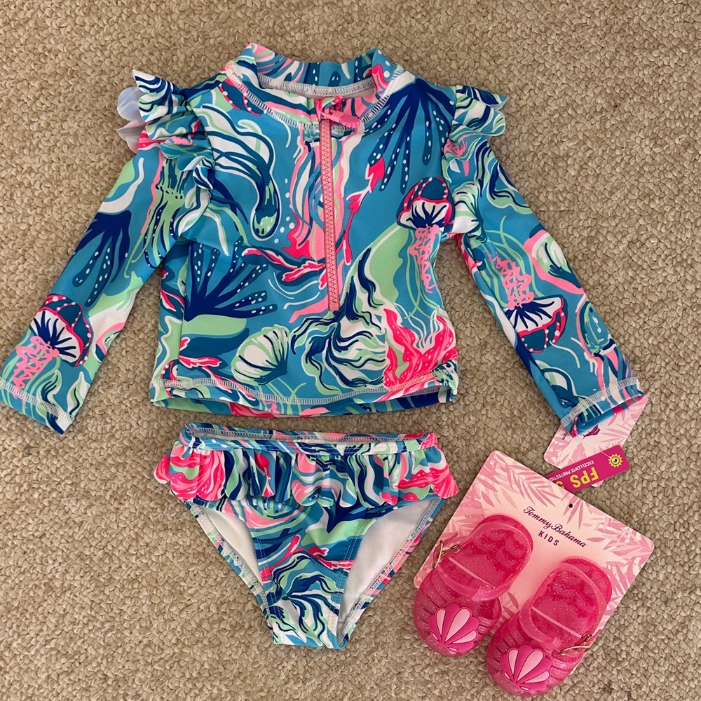 Tommy Bahama Under the Sea 2-Piece Swimsuit with Jelly sandals